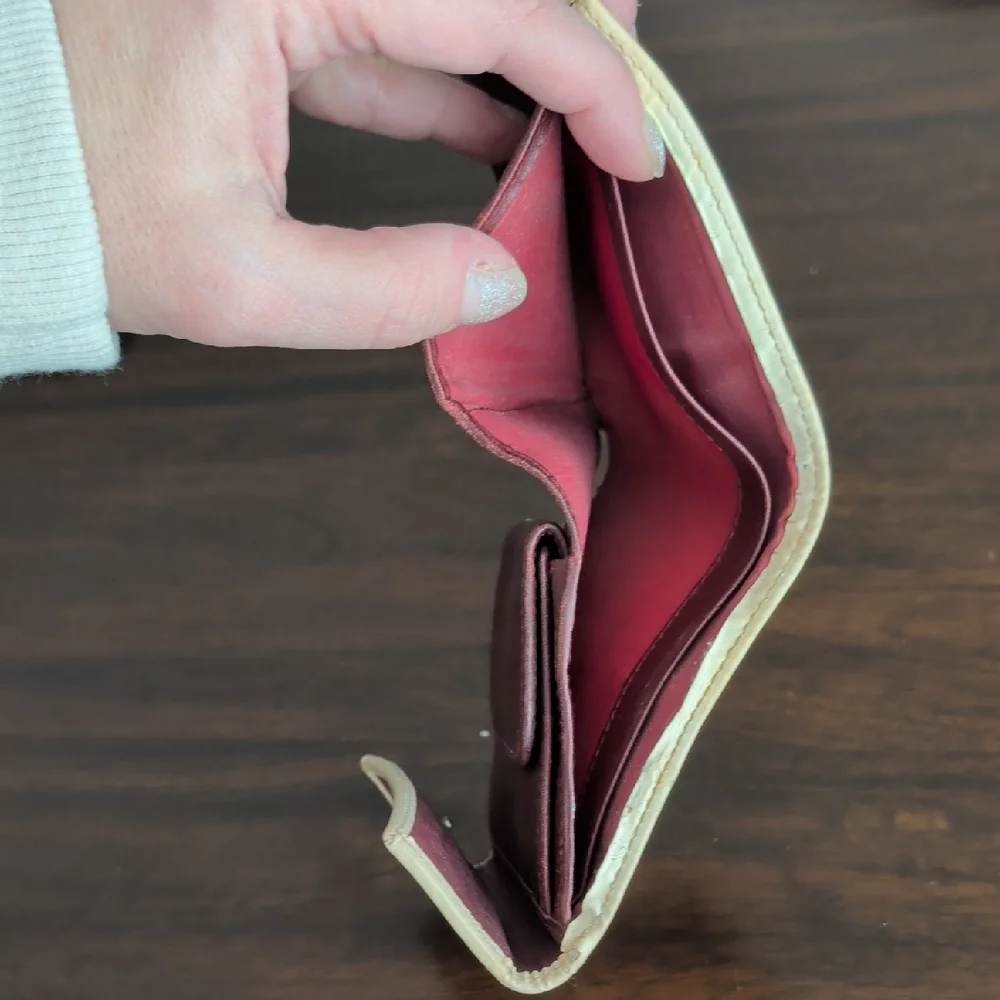 Dior Burgandy and Cream Wallet